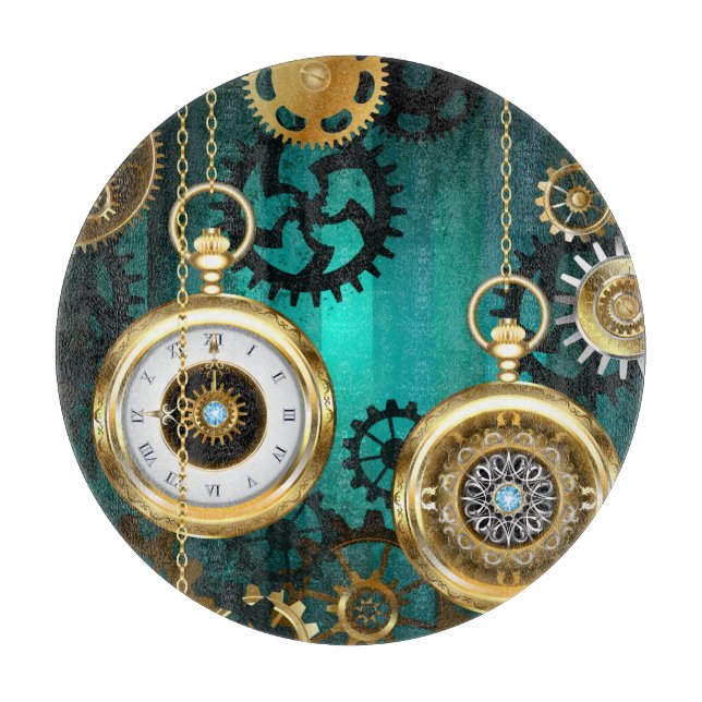 Steampunk Jewelry Watch, wir haben Green Backgroun Schneidebrett (Vorderseite)
