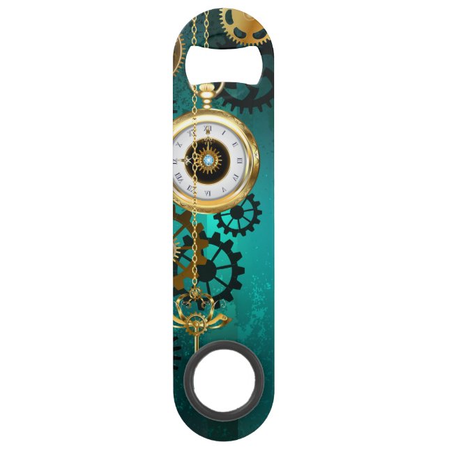 Steampunk Jewelry Watch, wir haben Green Backgroun Speed Flaschenöffner (Vorderseite)