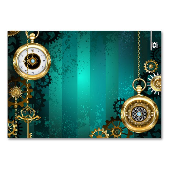 Steampunk Jewelry Watch, wir haben Green Backgroun Tischnummer (Vorderseite)