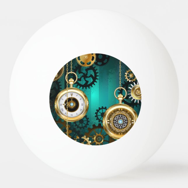 Steampunk Jewelry Watch, wir haben Green Backgroun Tischtennisball (Vorderseite)