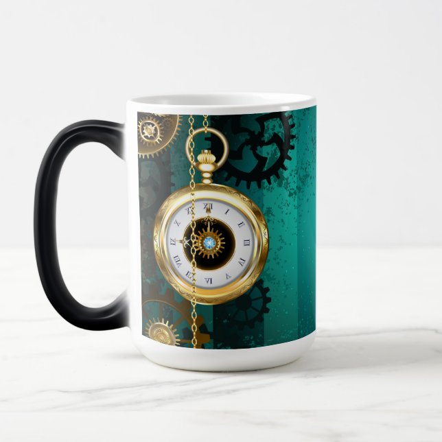 Steampunk Jewelry Watch, wir haben Green Backgroun Verwandlungstasse (Links)