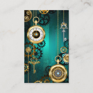 Steampunk Jewelry Watch, wir haben Green Backgroun Visitenkarte