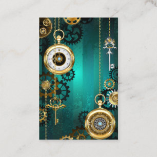 Steampunk Jewelry Watch, wir haben Green Backgroun Visitenkarte