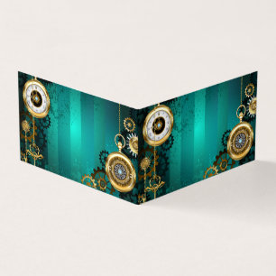 Steampunk Jewelry Watch, wir haben Green Backgroun Visitenkarten