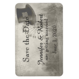 Steampunk Karneval Top Hat Hochzeit speichern das  Magnet