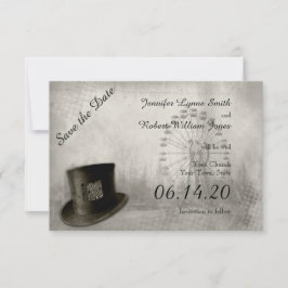 Steampunk Karneval Top Hat Hochzeit speichern das  Save The Date