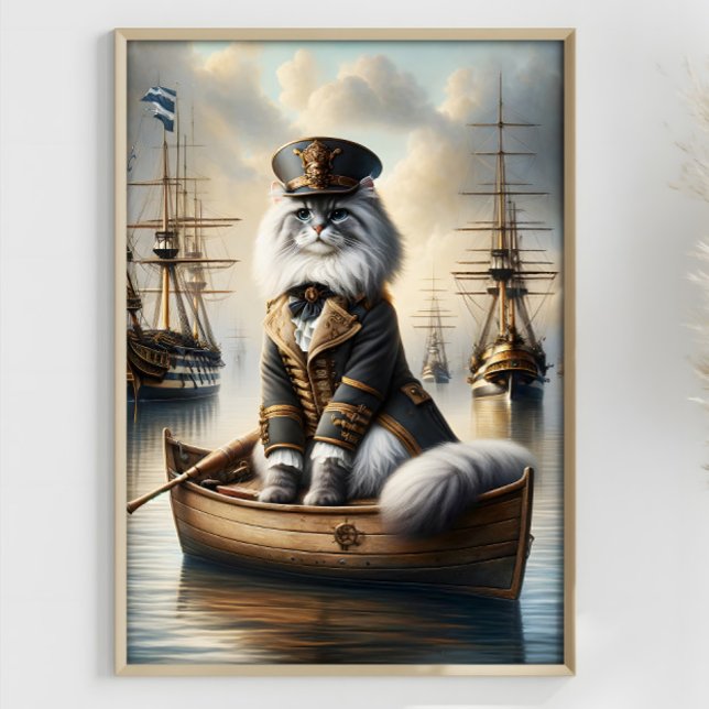 Steampunk Kat Captain Ragdoll Schiffe des Alten Kr Poster (Von Creator hochgeladen)