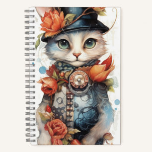 Steampunk-Kätzchen Katze Notizbuch
