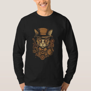 Steampunk-Katze Kätzchen Dampf-Punk-Katze 5 T-Shirt