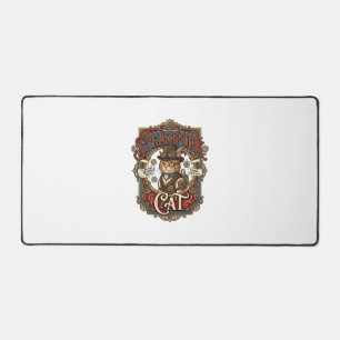 Steampunk-Katze Katze Steampunk Vintage Schreibtischunterlage