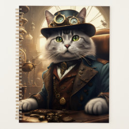 Steampunk-Katze und -Hund Planer