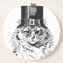 Steampunk Katzen-Untersetzer, Kitty im Spitzenhut Untersetzer