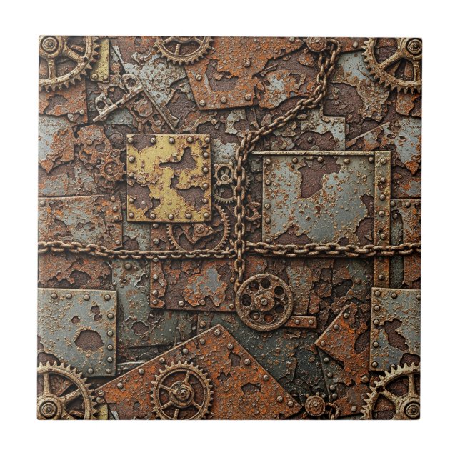 Steampunk-Keramikfliese Fliese (Vorderseite)