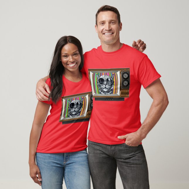 Steampunk Kitty TV Time: Retro Cool trifft Quirky T-Shirt (Unisex)