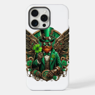 Steampunk-Kleeblatt zum St. Patrick's Day iPhone 15 Pro Max Hülle