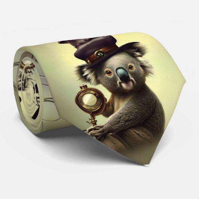 Steampunk Koala von vielen Hats Krawatte (Gerollt)