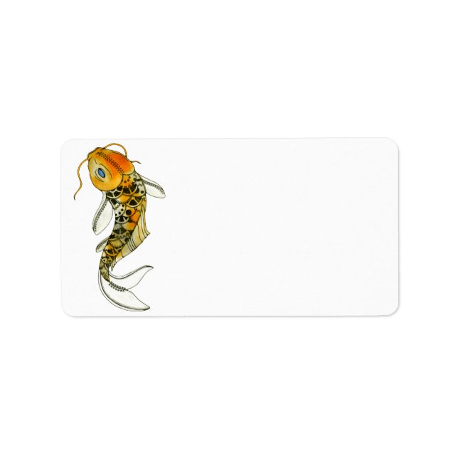 Steampunk Koi Address Label Adressaufkleber (Vorne)