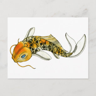 Steampunk Koi Postkarte
