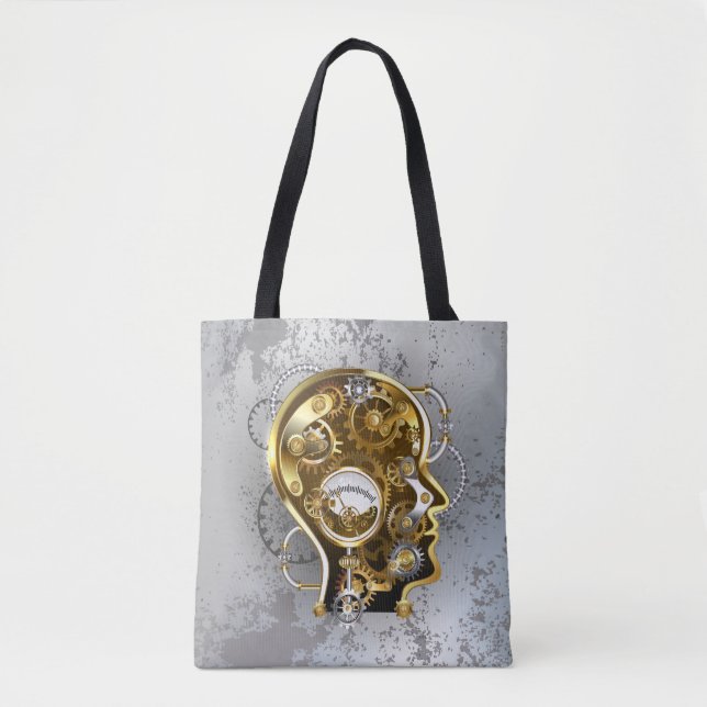 Steampunk-Kopf mit Manometer Tasche (Vorderseite)