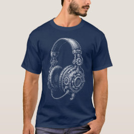Steampunk-Kopfhörer-Skizze T-Shirt