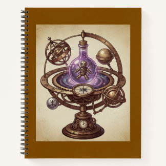 Steampunk-Kosmisches-Voodoo-Puppen-Orrery-Fantasy Notizbuch