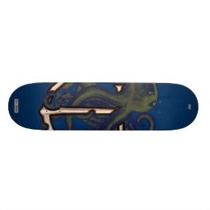 Steampunk Krake über Anker Skateboard
