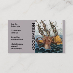 Steampunk-Kraken Riesenkrake Nautilus Visitenkarte