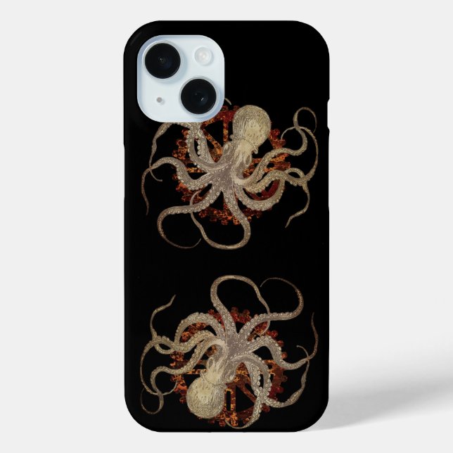 Steampunk-Kraken und robustes Uhrwerk Case-Mate iPhone Hülle (Rückseite)