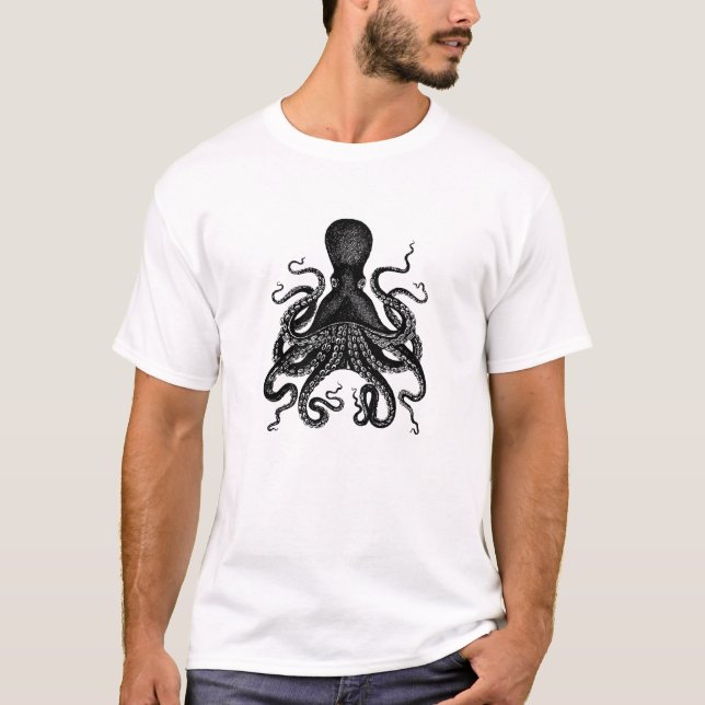 Steampunk Kraken viktorianisches Krake Cthulu T-Shirt (Vorderseite)