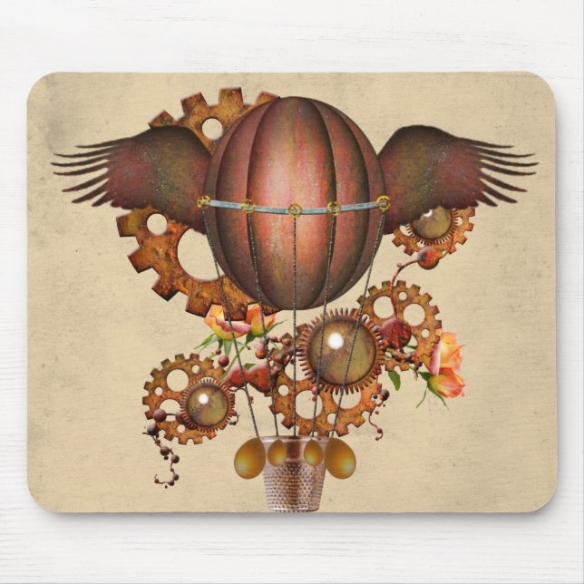 Steampunk Kuper Winged Ballon Mousepad (Vorne)
