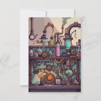 Steampunk-Labor Dankeskarte