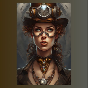 Steampunk Lace Woman Seidenpapier