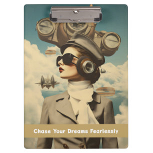 Steampunk Lady Chase Your Dreams Furchtlos Klemmbrett