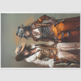 Steampunk Ladys Duo Gears und Grooves Decoupage Seidenpapier