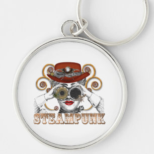 steampunk-lastig aussehende Steampunk-Collage-Kuns Schlüsselanhänger