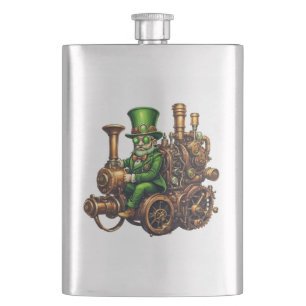 Steampunk Leprechaun Flachmann