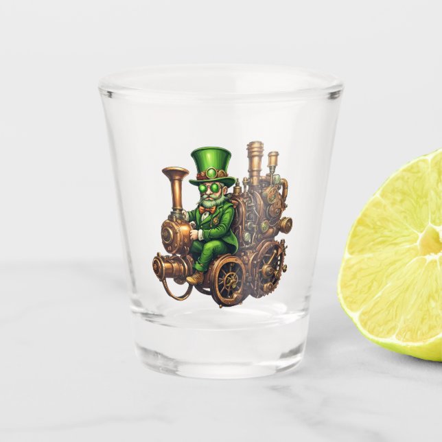 Steampunk Leprechaun Schnapsglas (Vorderseite)