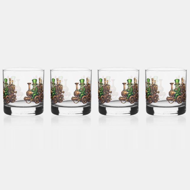 Steampunk Leprechaun Whiskyglas (Links)