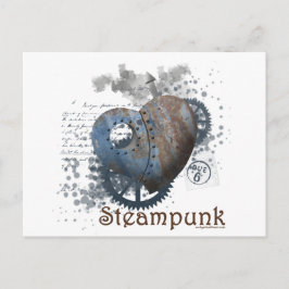 Steampunk-Liebe genietetes Herz Postkarte