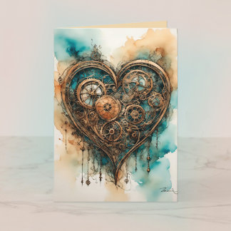 Steampunk-Liebe Valentinenkarte Dankeskarte