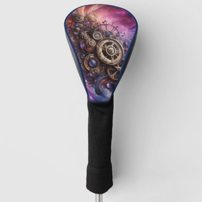 Steampunk, Lila und rosa Golf Headcover (Vorderseite)