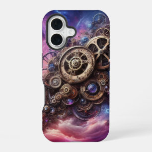 Steampunk, Lila und rosa iPhone 16 Hülle