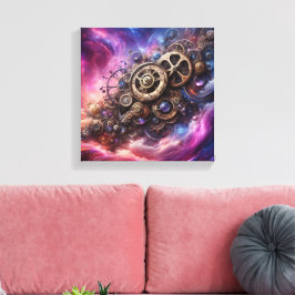 Steampunk, Lila und rosa Leinwanddruck
