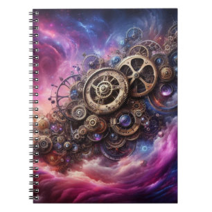 Steampunk, Lila und rosa Notizblock