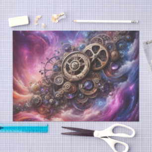 Steampunk, Lila und rosa Seidenpapier