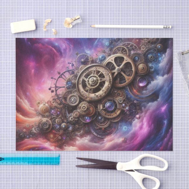 Steampunk, Lila und rosa Seidenpapier (Handwerk)