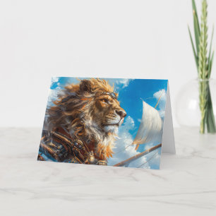 Steampunk Lion Dankeskarte