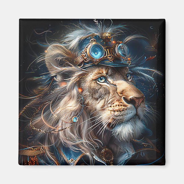 Steampunk Lion Magnet (Vorne)