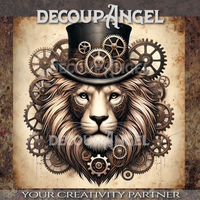 Steampunk Lion Majesty Decoupage Seidenpapier (Von Creator hochgeladen)