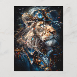 Steampunk Lion Postkarte